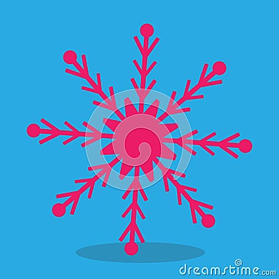 snowman snowflake pink 09 Vector Illustration