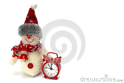 Snowman toy is ready to celebrate Christmas and New Year Stock Photo