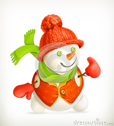 Snowman vector icon Vector Illustration