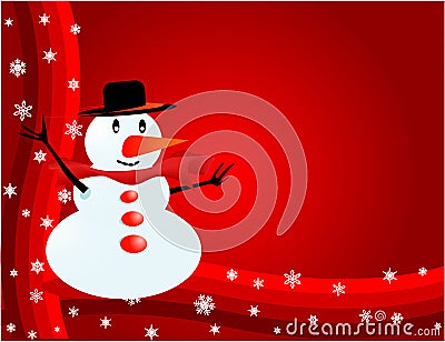 Snowman - Visiting-card Vector Illustration