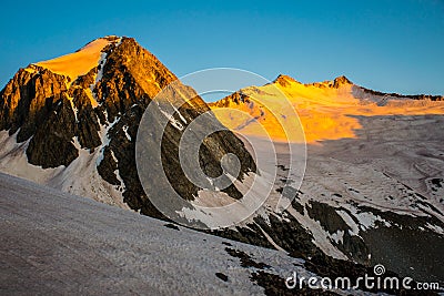 Snowmass monochrome amazing epic Mountain Scene Stock Photo