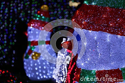 Snowmen at the Canberra Sids and Kids light display Stock Photo
