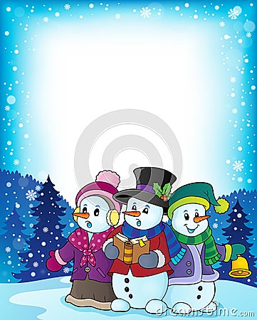 Snowmen carol singers theme image 3 Vector Illustration