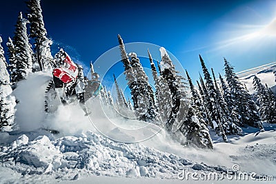 Snowmobile Ride em Cowboy! Stock Photo