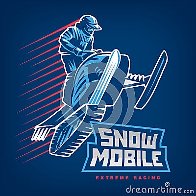 Snowmobile. Sport emblem Vector Illustration