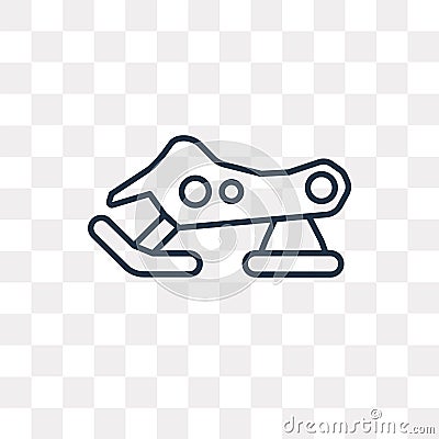 Snowmobile vector icon isolated on transparent background, linear Snowmobile transparency concept can be used web and mobile Vector Illustration
