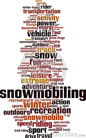 Snowmobiling word cloud Vector Illustration