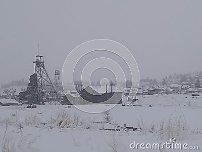 Snown in butte montana Stock Photo