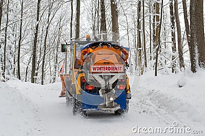 Snowplough back view Editorial Stock Photo