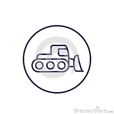 Snowplow icon, linear Vector Illustration