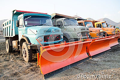 Snowplow Trucks Editorial Stock Photo