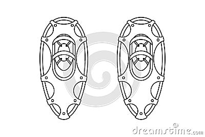 Snowshoes in the style of line art Vector Illustration