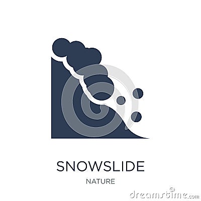 Snowslide icon. Trendy flat vector Snowslide icon on white background from nature collection Vector Illustration