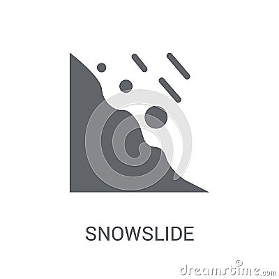 Snowslide icon. Trendy Snowslide logo concept on white background from Nature collection Vector Illustration