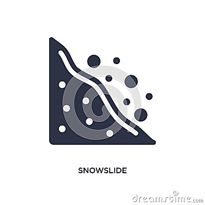 snowslide icon on white background. Simple element illustration from nature concept Vector Illustration