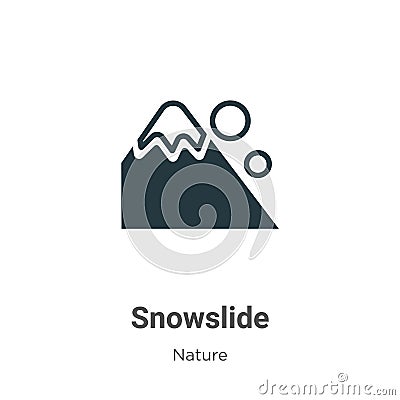 Snowslide vector icon on white background. Flat vector snowslide icon symbol sign from modern nature collection for mobile concept Vector Illustration