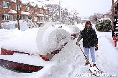 Snowstorm in Montreal Editorial Stock Photo