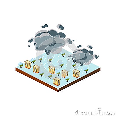 Snowstorm Natural Disaster Icon. Vector Illustration Vector Illustration