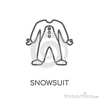 Snowsuit linear icon. Modern outline Snowsuit logo concept on wh Vector Illustration
