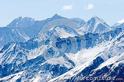 Snowy Alaska mountain peaks Stock Photo