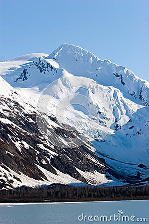 Snowy Alaska mountain peaks Stock Photo