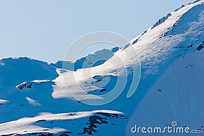 Snowy Alaska mountain peaks Stock Photo