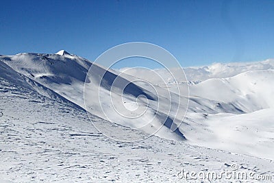 Snowy Alborz mountain Stock Photo