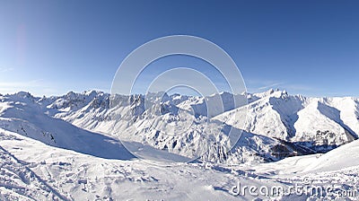 Snowy Alpine landscape Stock Photo