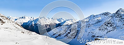 Snowy Alpine Mountains Stock Photo