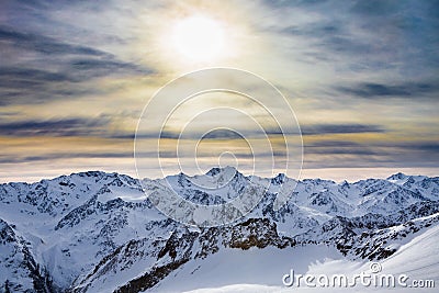 Snowy Alpine Ski Resort Stock Photo