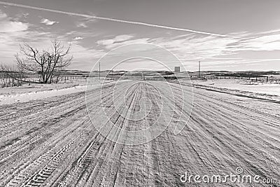 Snowy Back Roads Stock Photo