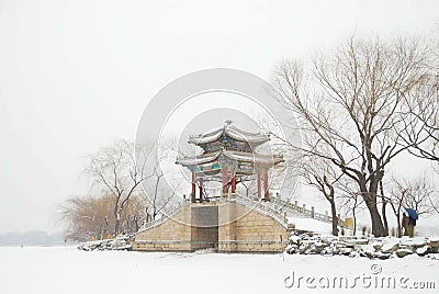 Snowy Beijing Summer Palace Stock Photo