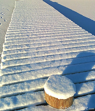 Snowy bridge Stock Photo