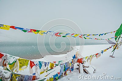 Snowy Chandratal or Lake of the moon Stock Photo