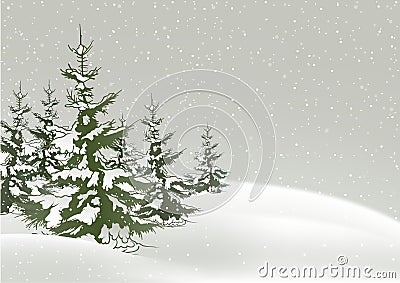 Snowy Christmas Vector Illustration