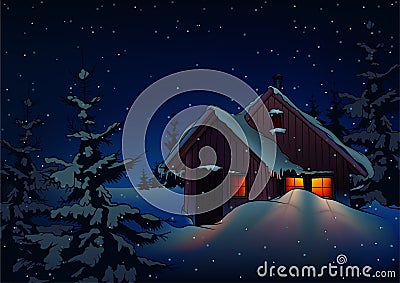 Snowy Christmas Vector Illustration