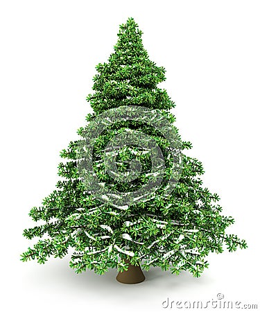 Snowy Christmas Tree Stock Photo