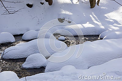 Snowy creek Stock Photo