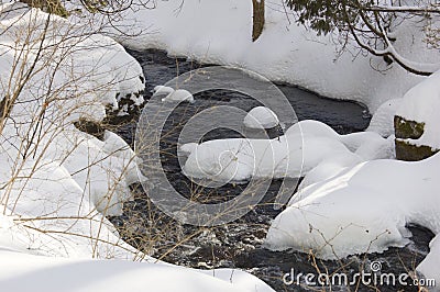 Snowy creek Stock Photo