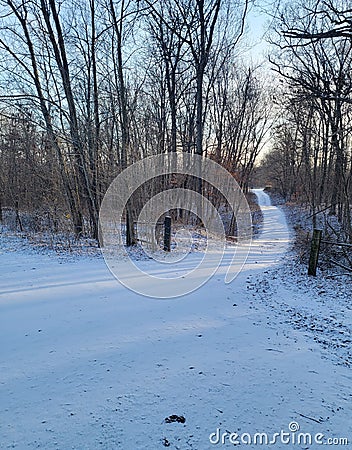 Snowy drive Stock Photo