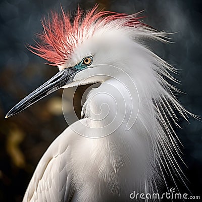 Snowy Egret Made With Generative AI illustration Cartoon Illustration