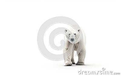Snowy Elegance Unveiled Polar Bear on White Background Stock Photo
