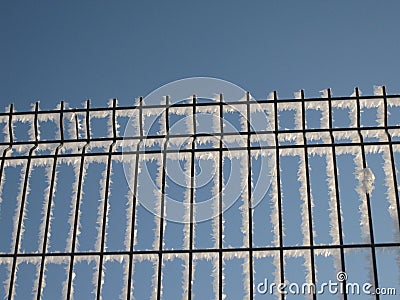 Snowy fence Stock Photo