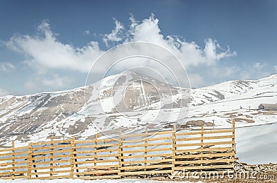 Snowy hills of Valle Nevado, Chile Stock Photo