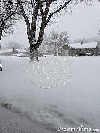 Snowy Homefront Stock Photo