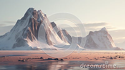 Tiro Ice Mountain Landscape A Stunning 3d Arctic Beach Stock Photo