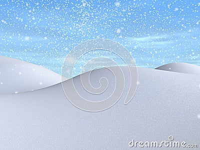 Snowy landscape Cartoon Illustration