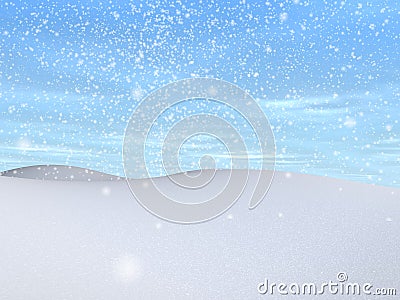 Snowy landscape Cartoon Illustration