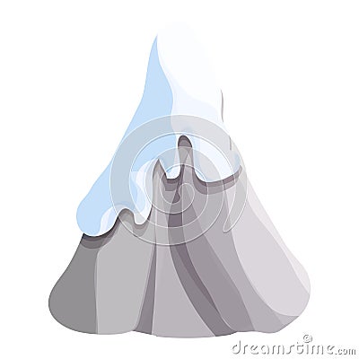 Snowy mountain clif boulder isometric game element in cartoon style isolated on white background. Game ui scenery Vector Illustration