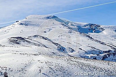 Snowy mountain of El Cuchillon Stock Photo